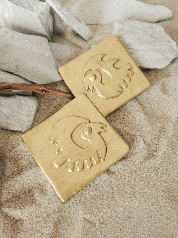 South American Art Jewelry
Bird Motif Earrings Handmade