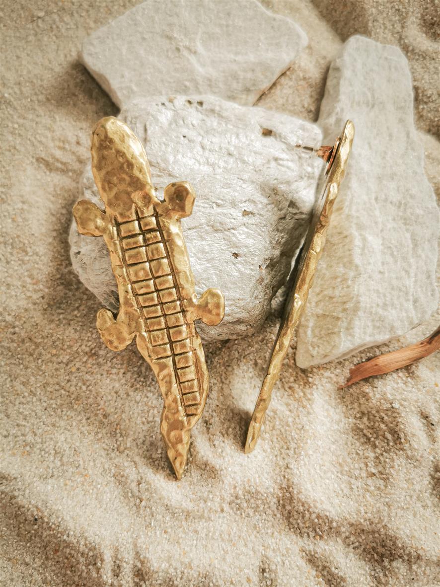 Unique Earrings for Egypt Lovers
Crocodile Motif Earrings Gold
Gift Ideas for Egyptology Fans