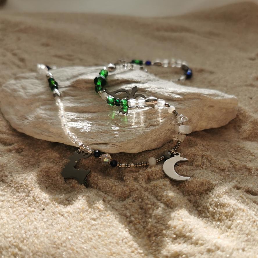 Artemis Necklace combines the beauty of glass beads