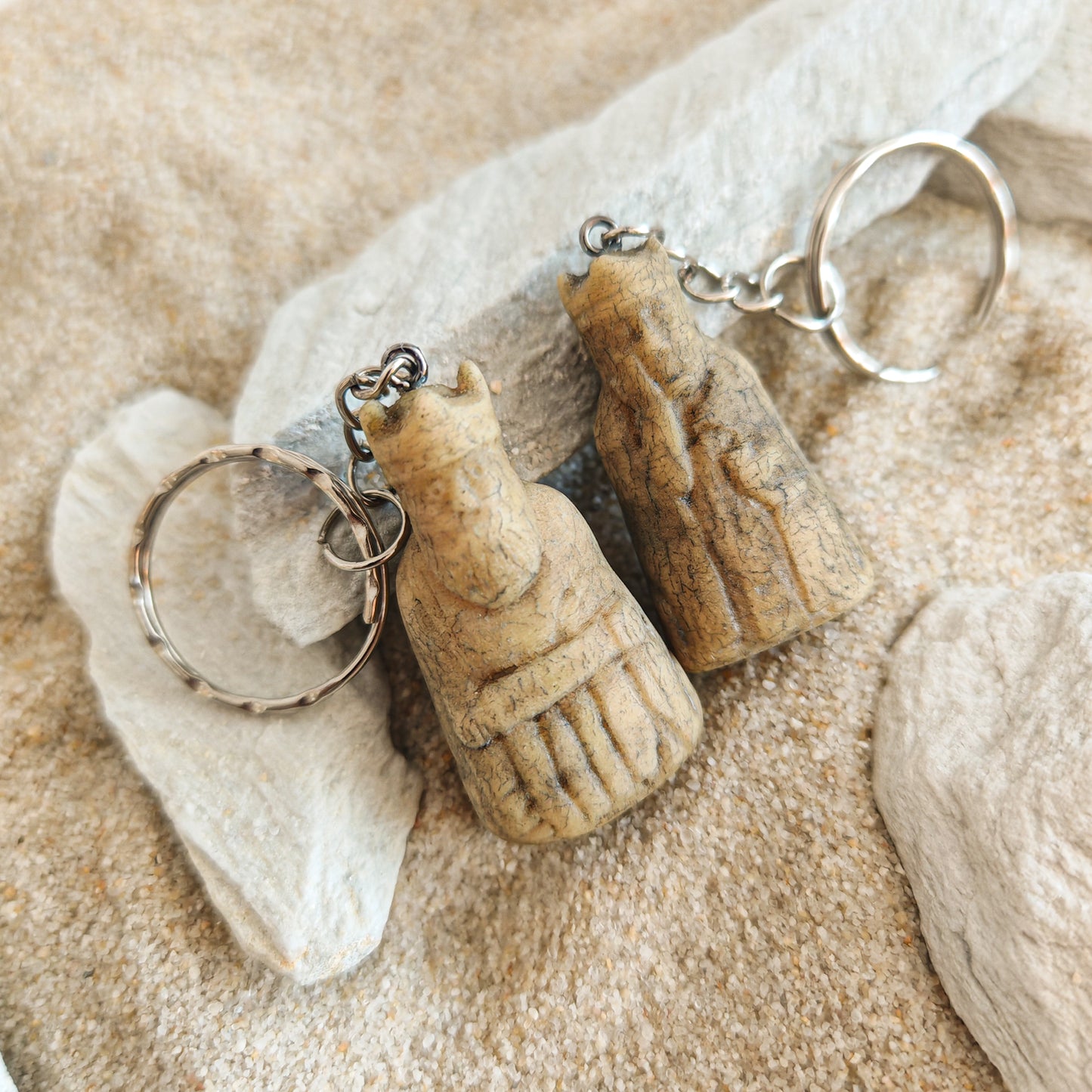 Lewis Chess Keychains – Handcrafted King and Queen, Norse Medieval Chess Set-Inspired