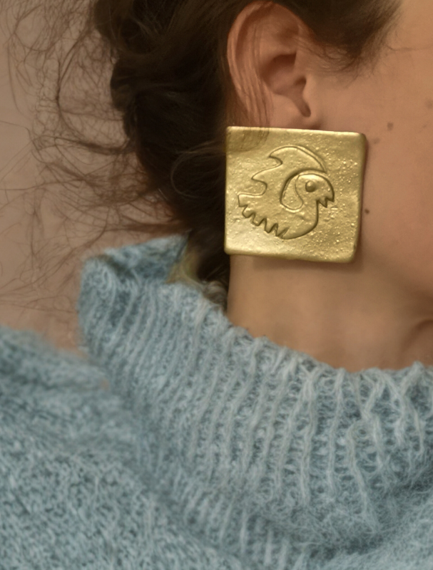 Gold-Look Polymer Clay Earrings
Ancient South American Art Accessories