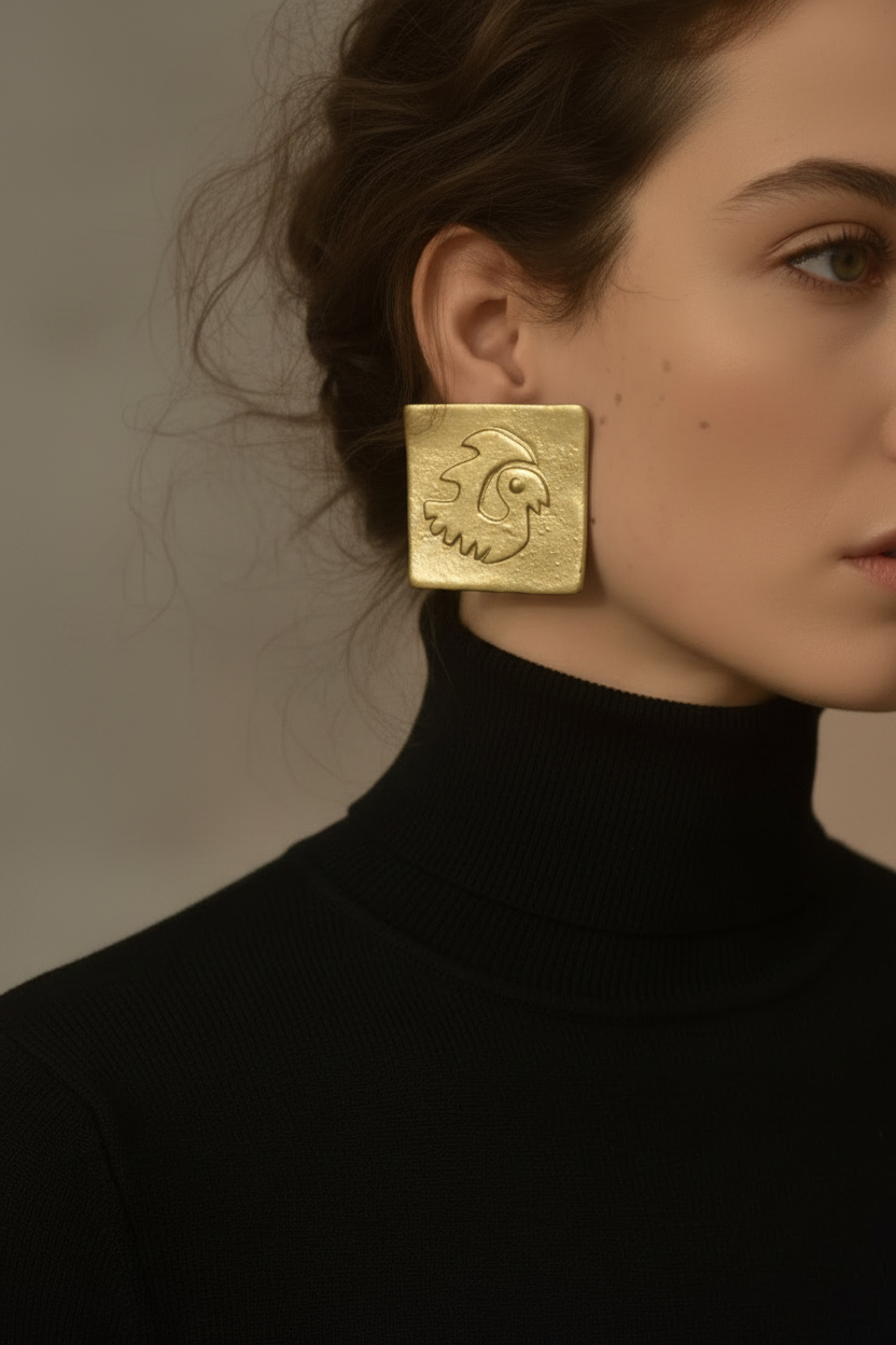 Gold-Look Polymer Clay Earrings
Ancient South American Art Accessories