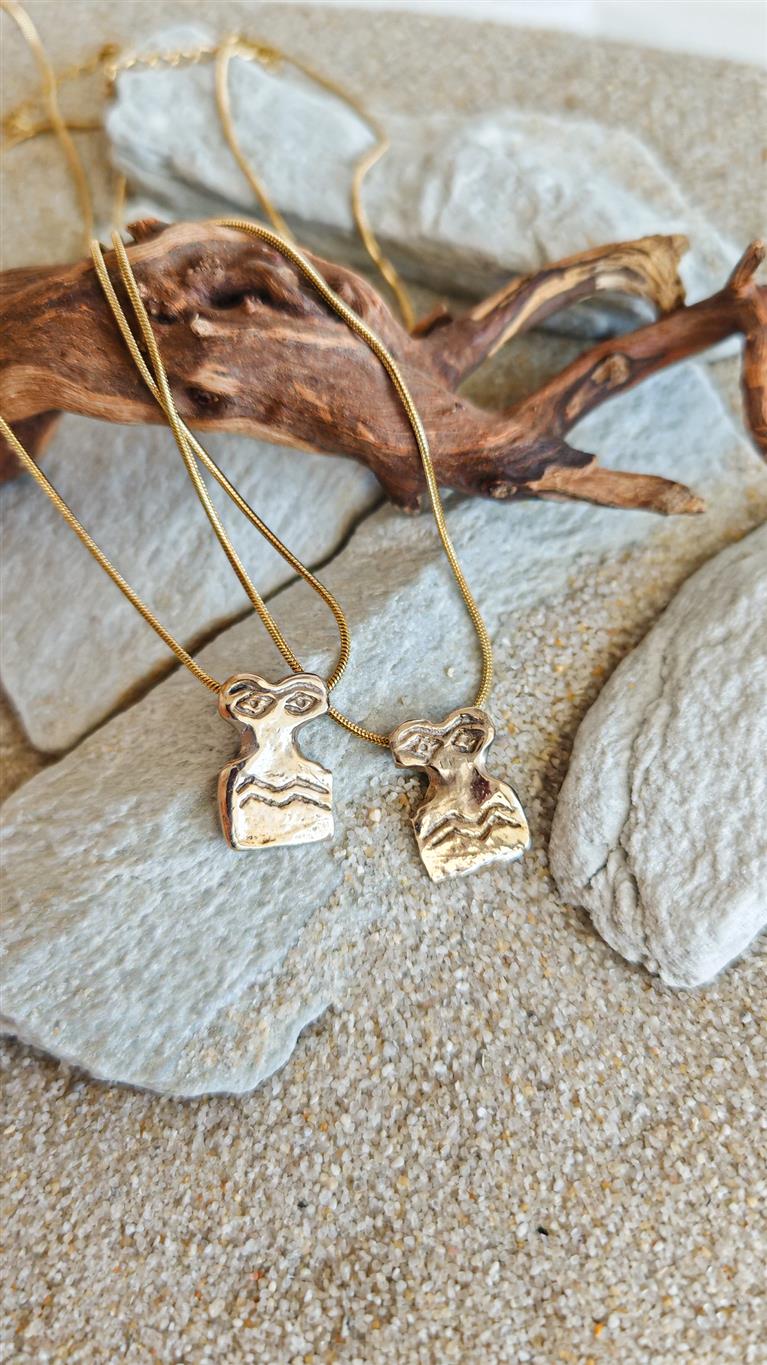 Eye Idol Pendants – Pair from Tell Brak, Handmade Jewelry | Perfect Gift for Couples or Friends