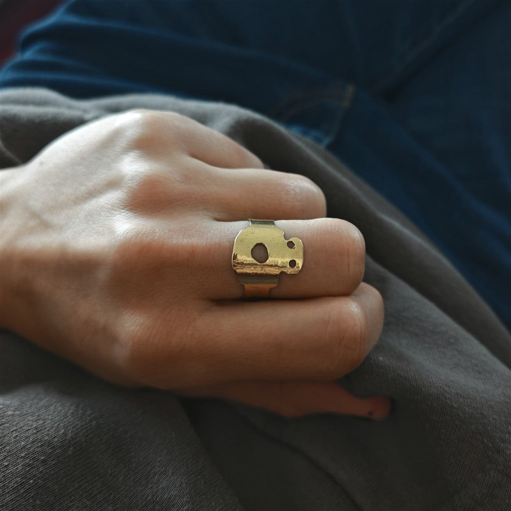 Brass Ring Inspired by the Varna Amulet — Archaeological Jewelry | Ancient Inspiration